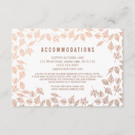 Elegant Autumn Leaves Copper Accommododatie Kaart