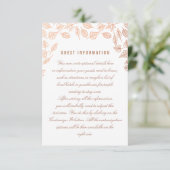 Elegant Autumn Leaves Copper Wedding Insert Kaart (Staand voorkant)
