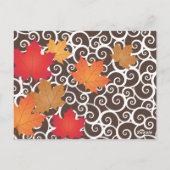 Elegant Autumn Leaves Fall WeddenTable Number Briefkaart (Achterkant)
