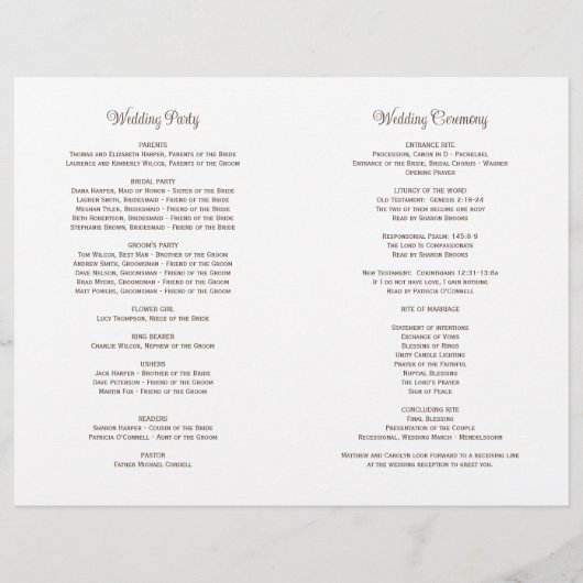 Elegant Autumn Leaves Fall Wedding Programs (Achterkant)