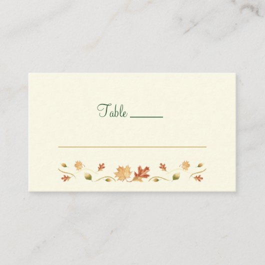 Elegant Autumn Leaves Flat Place Card Plaatskaartje (Voorkant)