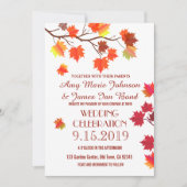 Elegant Autumn Leaves Herfst Burgundy Wedding Card Kaart (Voorkant)