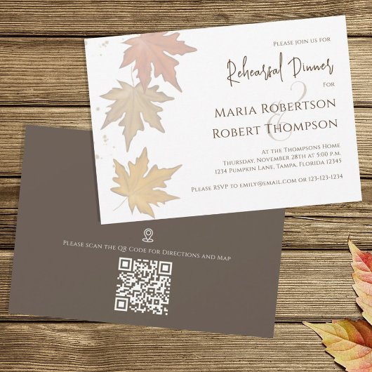 Elegant Autumn Leaves Herfst Greenery Foliage Kaart