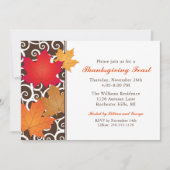 Elegant Autumn Leaves Thanksgiving Feast Kaart (Voorkant)