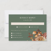 Elegant Autumn Leaves Wedding RSVP Kaartje (Voorkant)