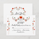Elegant Autumn Leaves Wedding RSVP Kaartje (Voorkant / Achterkant)