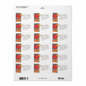 Elegant Autumn Leaves Wedding Save the Date Etiket (Full Sheet)