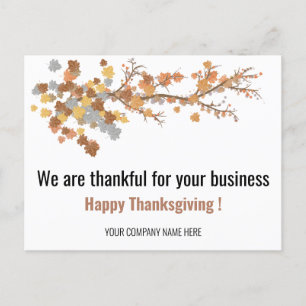 Elegant Autumn Maple laat zakelijke Thanksgiving o Briefkaart