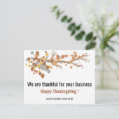 Elegant Autumn Maple laat zakelijke Thanksgiving o Briefkaart (Staand voorkant)