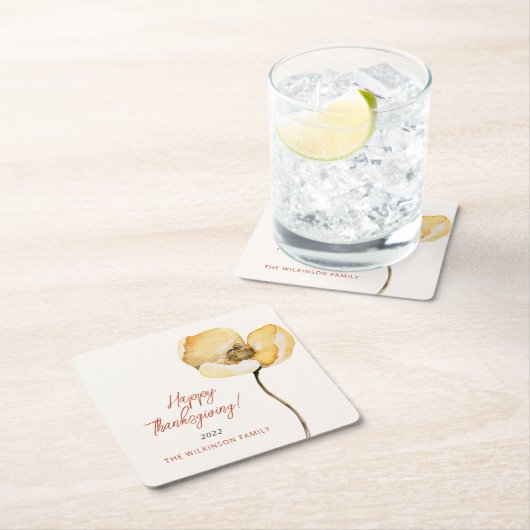 Elegant Autumn Mum Floral Thanksgiving Kartonnen Onderzetters (Insitu)