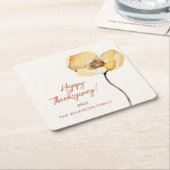 Elegant Autumn Mum Floral Thanksgiving Kartonnen Onderzetters (Schuin)