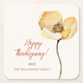 Elegant Autumn Mum Floral Thanksgiving Kartonnen Onderzetters (Voorkant)