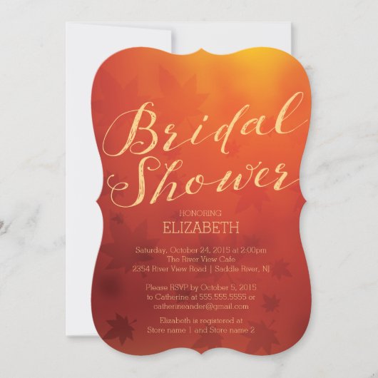 Elegant Autumn Ombre Bridal Shower Kaart (Voorkant)