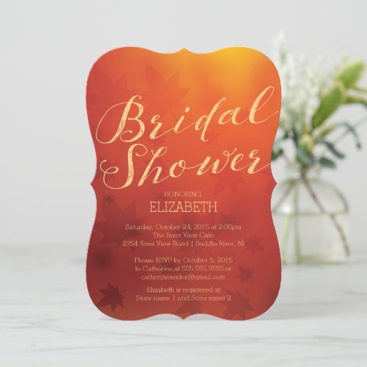 Elegant Autumn Ombre Bridal Shower Kaart (Staand voorkant)