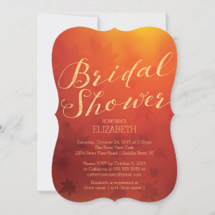 Elegant Autumn Ombre Bridal Shower Kaart