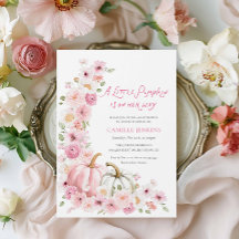 Elegant Autumn Pumpkin and Floral Baby Shower