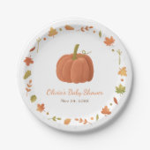 Elegant Autumn Pumpkin-Baby shower Papieren Bordje (Voorkant)