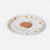 Elegant Autumn Pumpkin-Baby shower Papieren Bordje (Gekanteld)