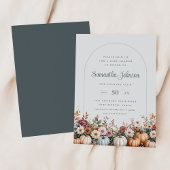 Elegant Autumn Pumpkins and Florals Baby Shower Kaart