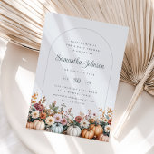 Elegant Autumn Pumpkins and Florals Baby Shower Kaart