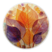 Elegant Autumn Purple Orange Yellow Leaves  Keramische Knop (Voorkant)