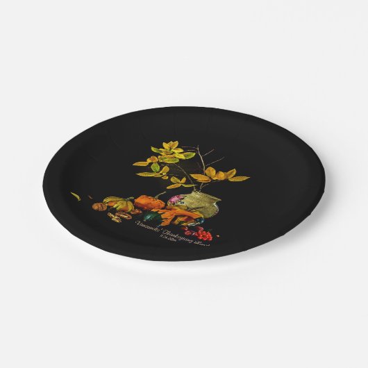 Elegant Autumn still Life Thanksgiving Name, Date Papieren Bordje (Gekanteld)