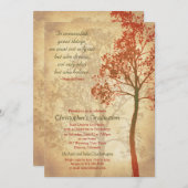 Elegant Autumn Tree Afstuderen Invitation Kaart (Voorkant / Achterkant)