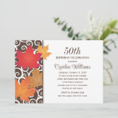 Elegant Autumn verliest Herfst Birthday Celebratio Kaart (Staand voorkant)