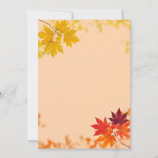 Elegant Autumn verliest Thankgsgiving Dinner Kaart (Achterkant)