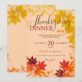 Elegant Autumn verliest Thankgsgiving Dinner Kaart (Voorkant / Achterkant)