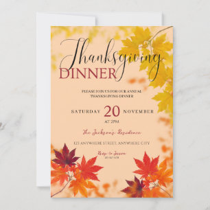 Elegant Autumn verliest Thankgsgiving Dinner Kaart