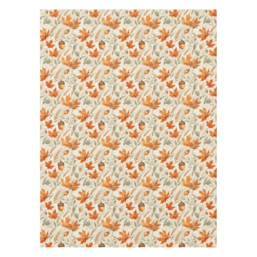 Elegant Autumn Vines & Pumpkins Thanksgiving Tafelkleed (Voorkant)