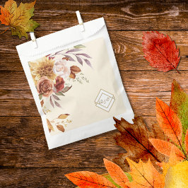 Elegant Autumn Watercolor Floral Wedding  Bedankzakje
