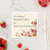 Elegant Autumn Watercolor Floral Wedding Servet (Insitu)