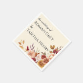 Elegant Autumn Watercolor Floral Wedding Servet (Hoek)