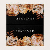 Elegant Autumn Waterverf Black Wedding Gereserveer Kaart (Buitenkant ongevouwen)