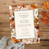 Elegant Autumn Waterverf Floral Lijst Wedding Kaart