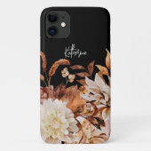 Elegant Autumn Waterverf Floral met naam Case-Mate iPhone Case (Achterkant)