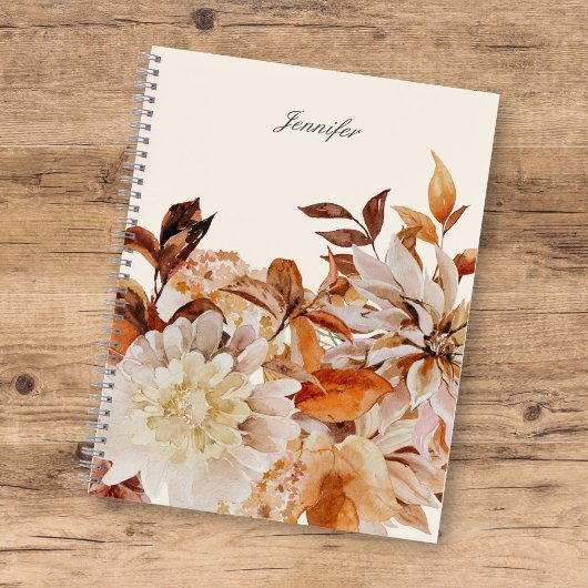Elegant Autumn Waterverf Floral met Notitieboek