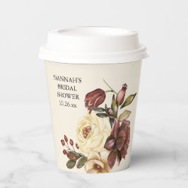 Elegant Autumn Waterverf Floral Vrijgezellenfeest Papieren Bekers