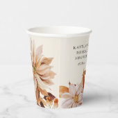 Elegant Autumn Waterverf Floral Vrijgezellenfeest Papieren Bekers (Rechts)