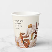 Elegant Autumn Waterverf Floral Vrijgezellenfeest Papieren Bekers (Voorkant)