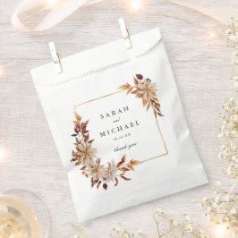 Elegant Autumn Waterverf Floral | Weddenschap Bedankzakje