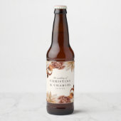 Elegant Autumn Waterverf Floral | Weddenschap Bier Etiket (Voorkant)