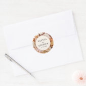 Elegant Autumn Waterverf Floral | Weddenschap Ronde Sticker (Envelop)