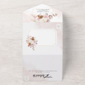 Elegant Autumn Waterverf Floral Wedding All In One Uitnodiging (Buitenkant)