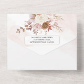 Elegant Autumn Waterverf Floral Wedding All In One Uitnodiging (Achterkant)