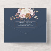 Elegant Autumn Waterverf Floral Wedding All In One Uitnodiging (Achterkant)