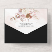 Elegant Autumn Waterverf Floral Wedding All In One Uitnodiging (Achterkant)