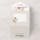 Elegant Autumn Waterverf Floral Wedding All In One Uitnodiging (Buitenkant)